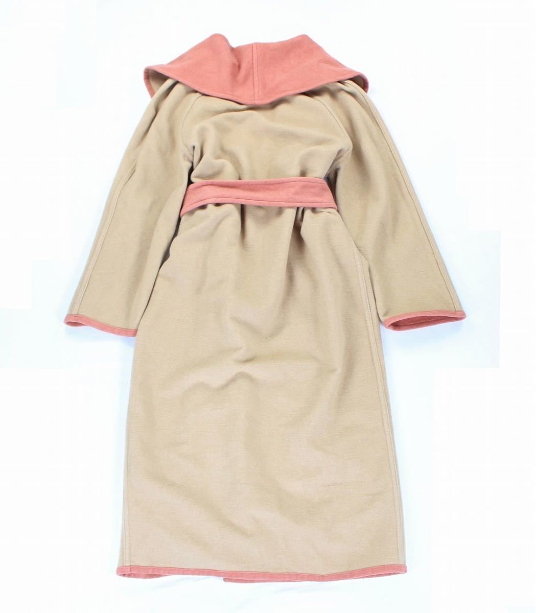 タグ付FENDI ANGORA BREND WOOL DOUBLE FACE BELTED GOWN COAT
