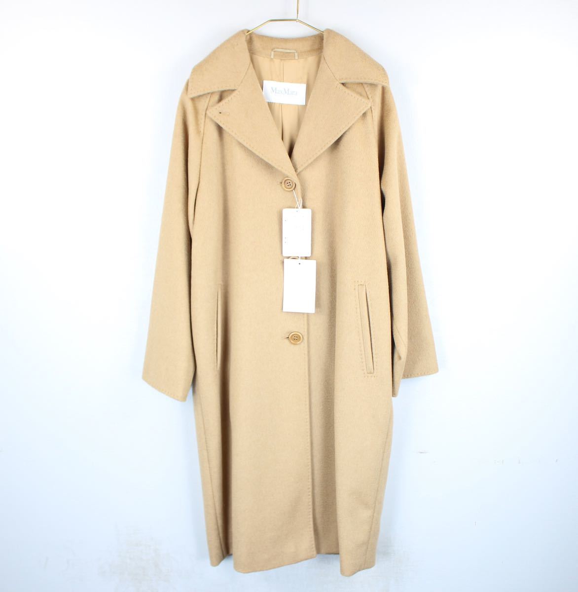 新品タグ付Max Mara CAMEL HAIR100% OVER COAT MADE IN ITAIY/マックス