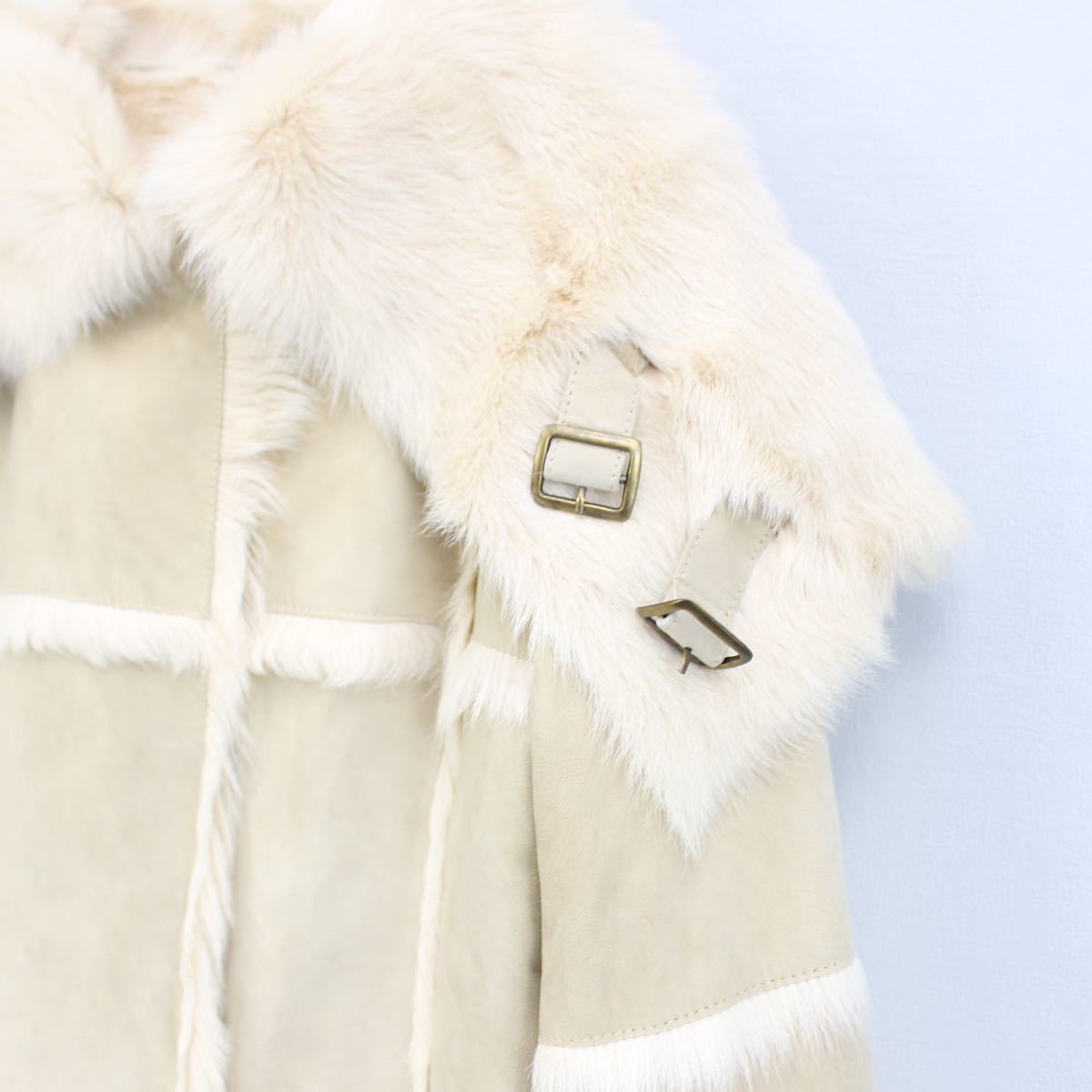 GRACE CONTINENTAL LEATHER FUR BELTED COAT/グレースコンチネンタル