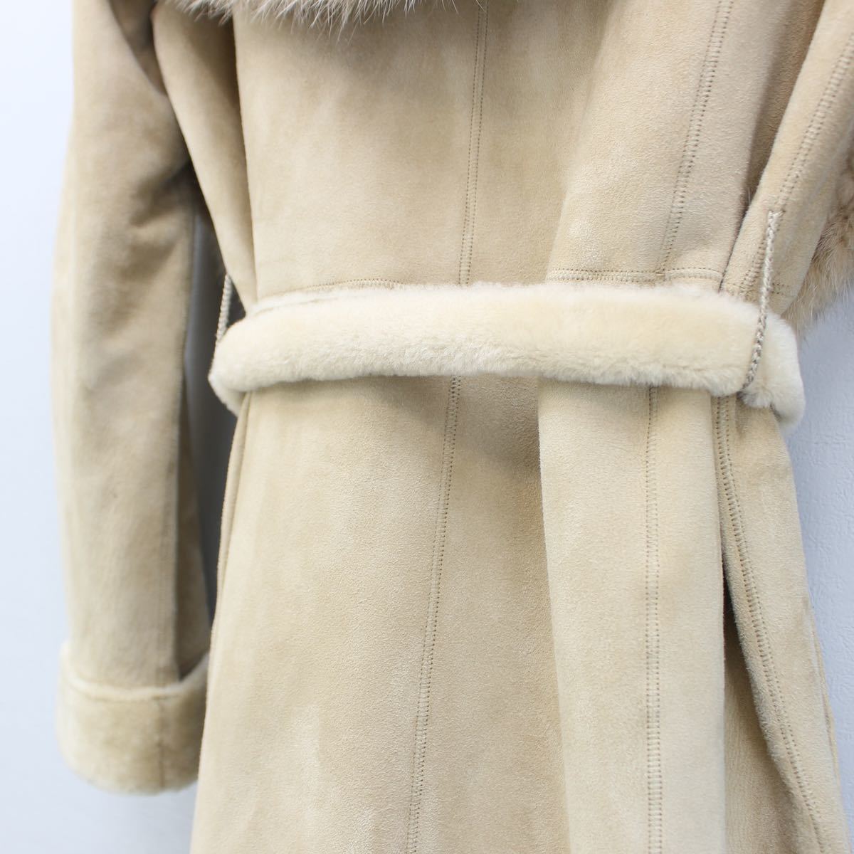 NORTH BEACH MOUTON BELTED COAT MADE IN KOREA/ノースビーチムートンベルテッドコート