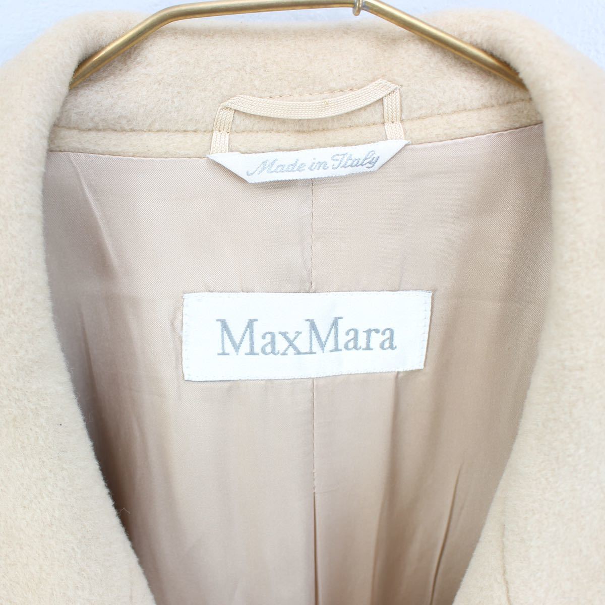 MAX MARA WHITE TAG WOOL OVER COAT MADE IN ITALY/マックスマーラ白 ...