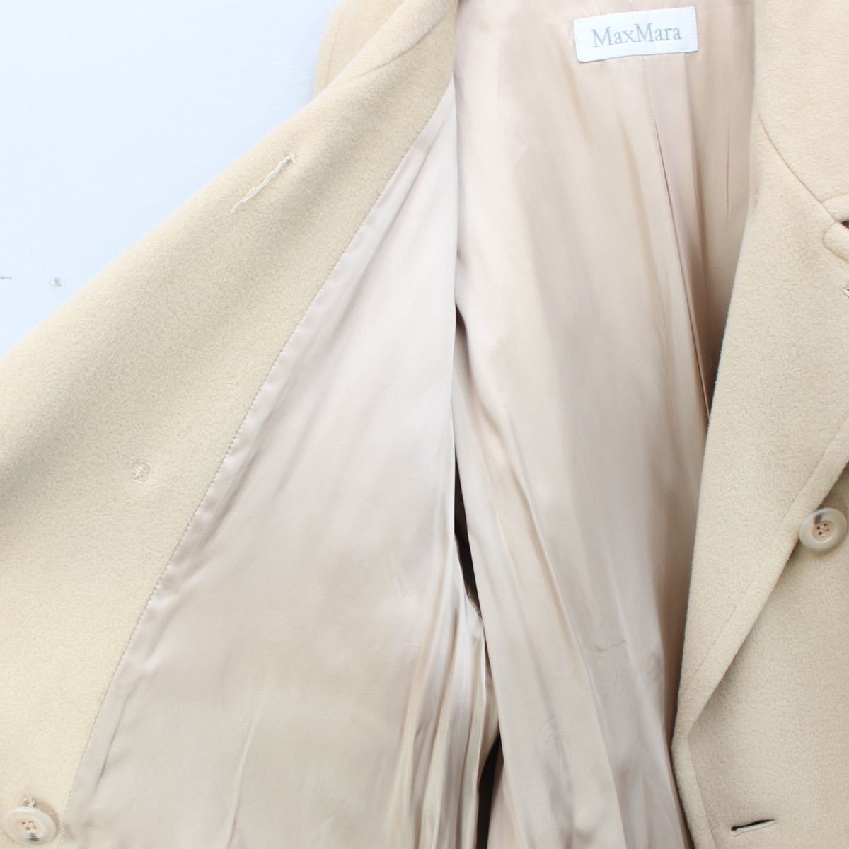 MAX MARA WHITE TAG WOOL OVER COAT MADE IN ITALY/マックスマーラ白 ...