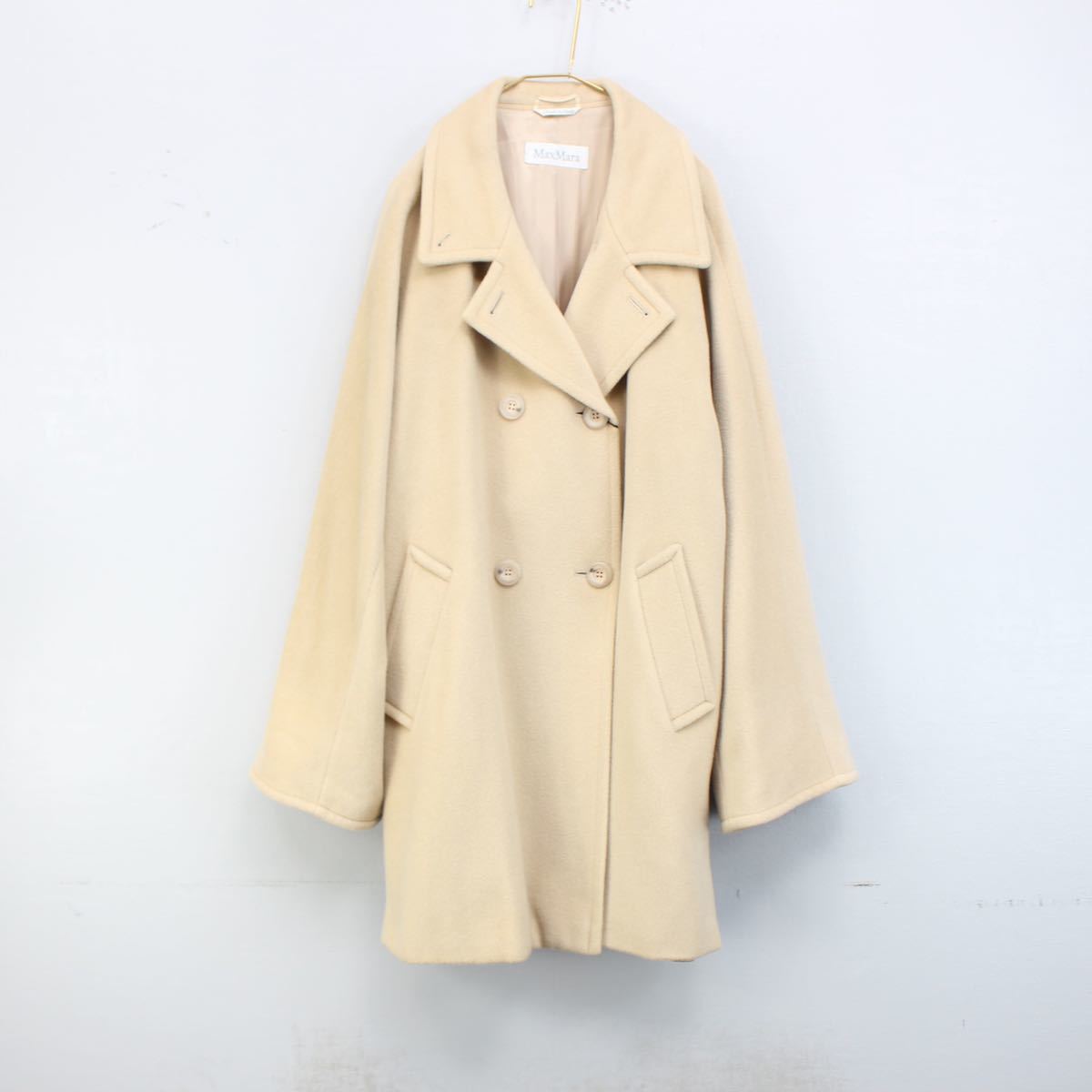 MAX MARA WHITE TAG WOOL OVER COAT MADE IN ITALY/マックスマーラ白 ...