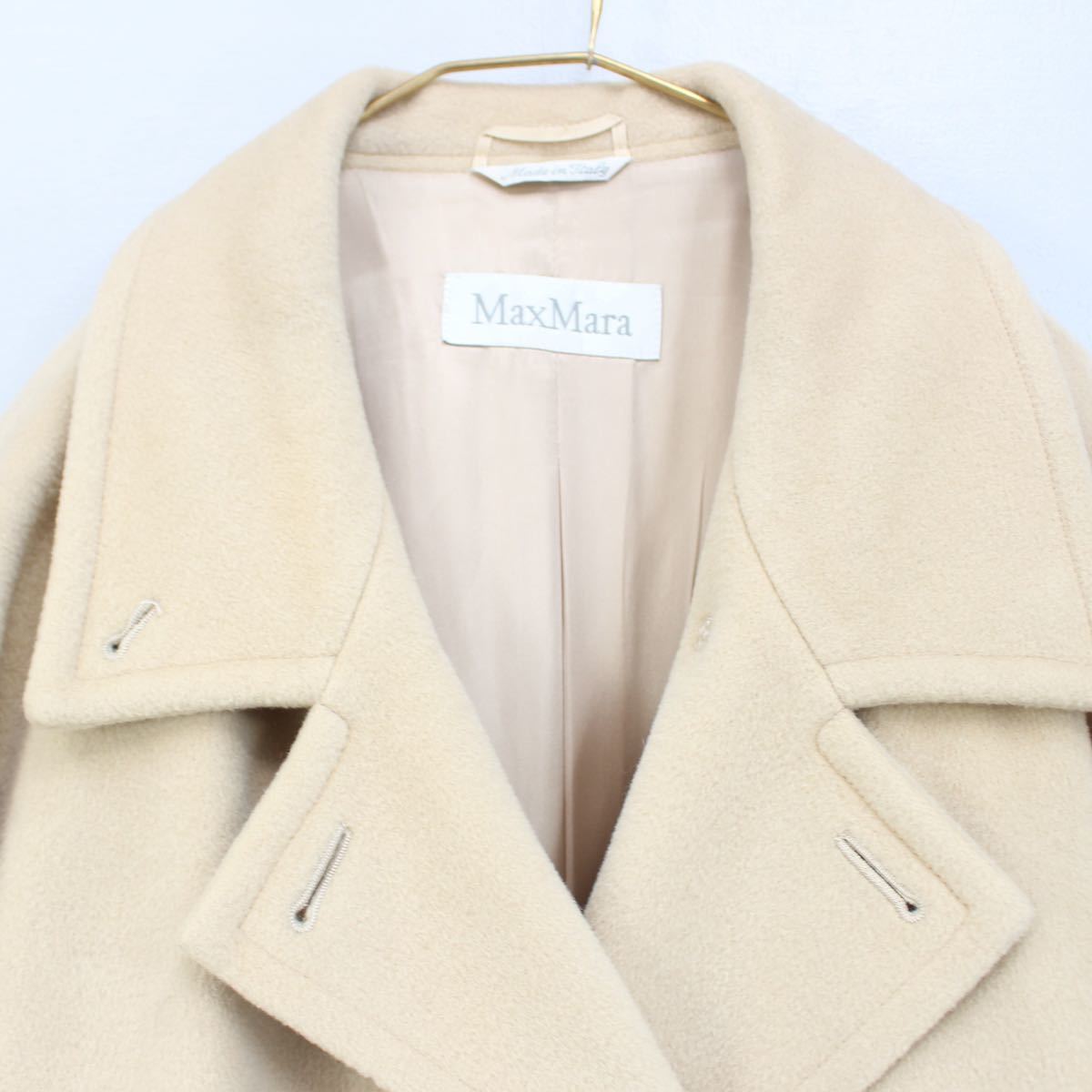 MAX MARA WHITE TAG WOOL OVER COAT MADE IN ITALY/マックスマーラ白 ...
