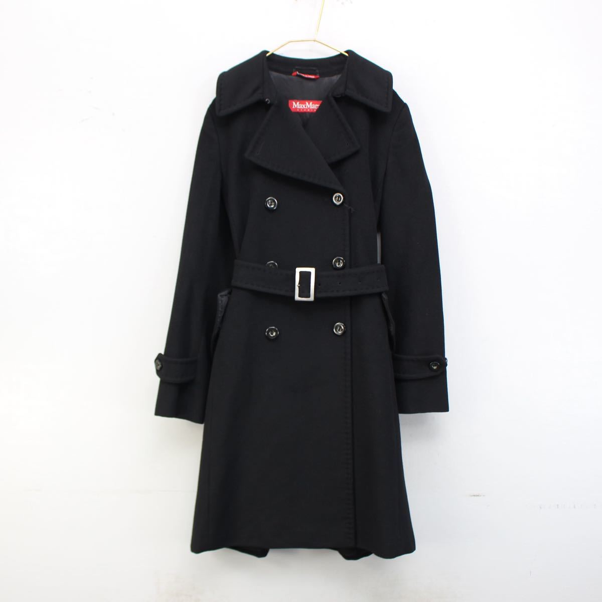 MAX MARA STUDIO WOOL BELTED COAT MADE IN ITALY/マックスマーラスタジオウールベルテッドコート