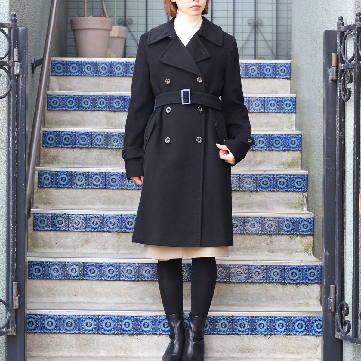 MAX MARA STUDIO WOOL BELTED COAT MADE IN ITALY/マックスマーラスタジオウールベルテッドコート