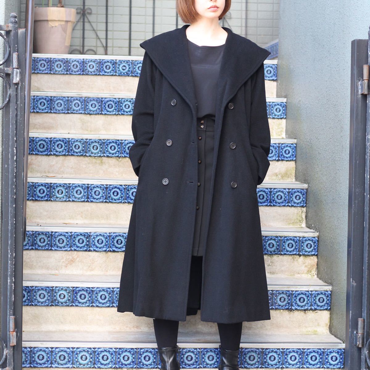 BURBERRYS CASHMERE BREND WOOL FOODED OVER COAT/バーバリーズカシミヤ混フーデッドオーバーコート_画像2