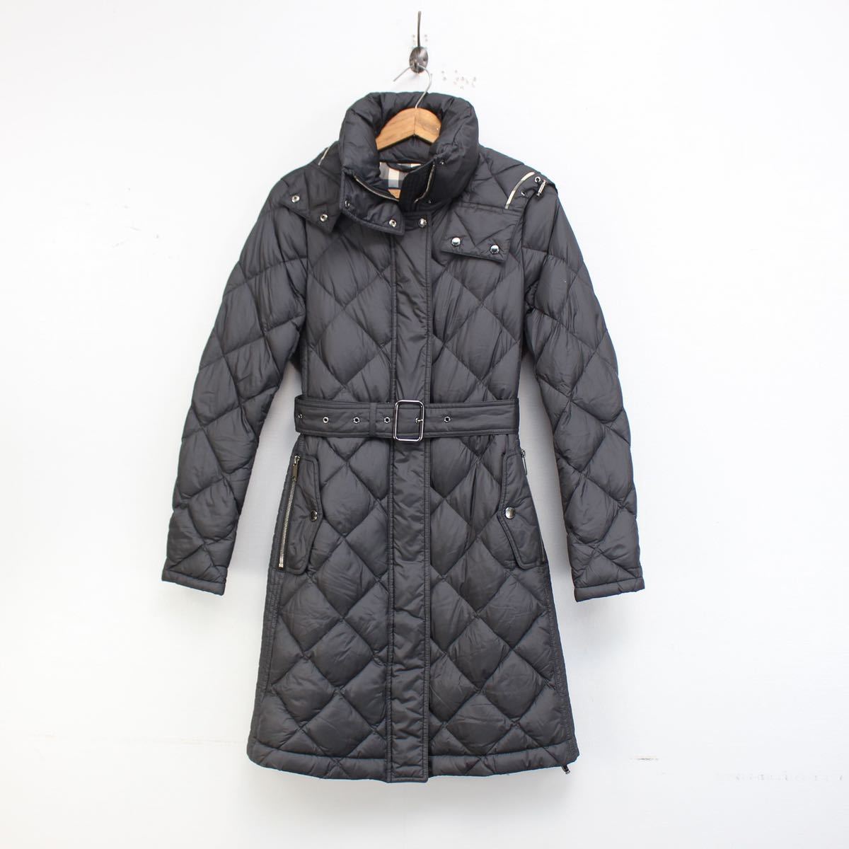 BURBERRY LONDON FOODED BELTED QUILTING DOWN COAT/バーバリー