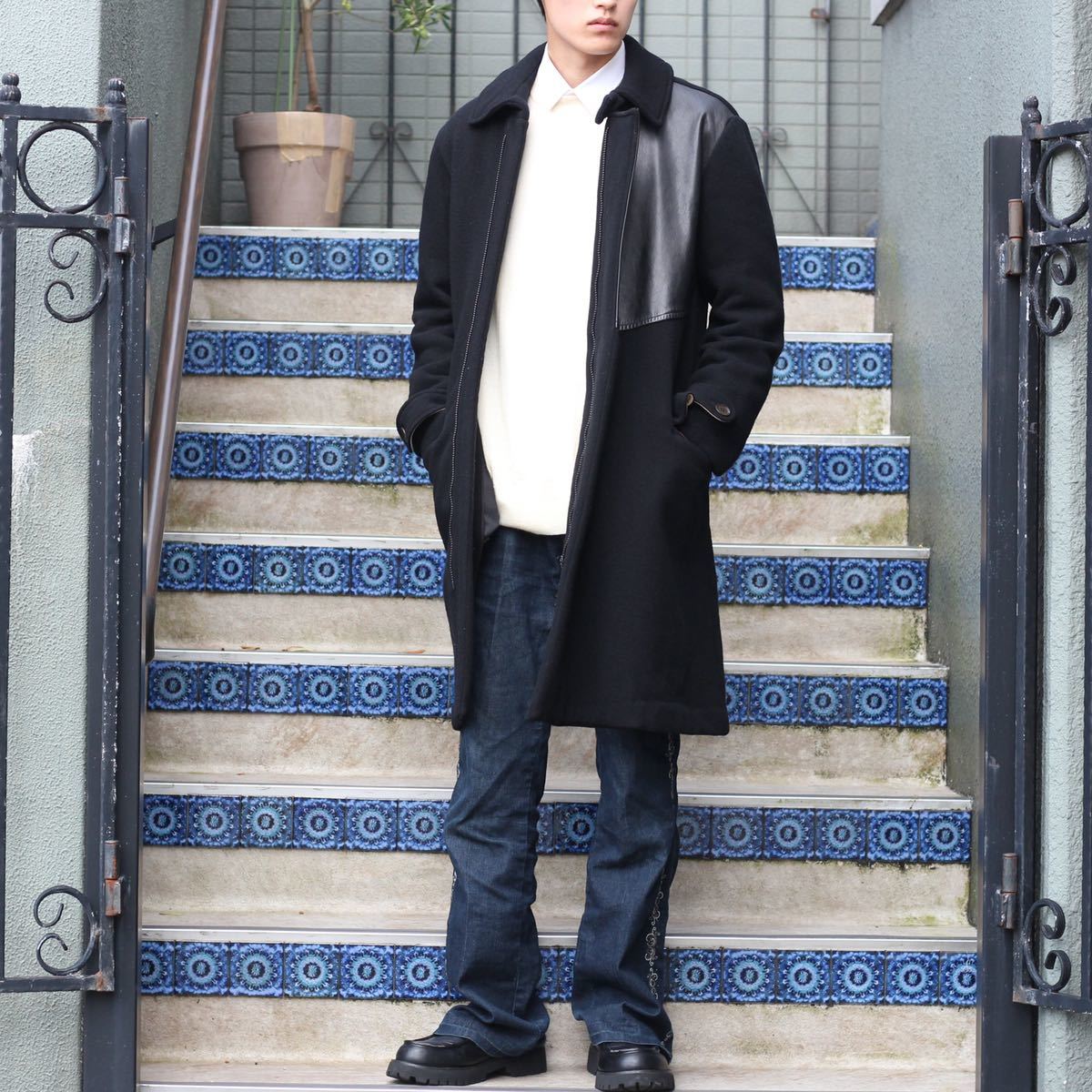 専門ショップ WOOL PUTCH LEATHER YAMAMOTO YOHJI Y's COAT JAPAN