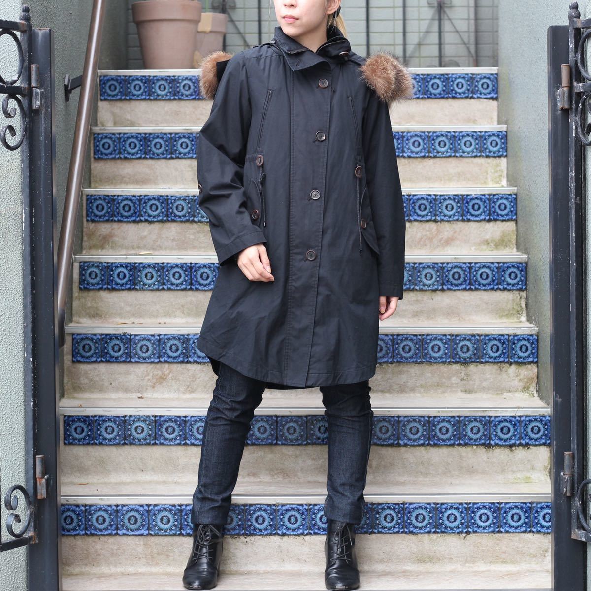 ANYA HINDMARCH QUILTING LINER MODS COAT MADE IN CHINA/アニヤ