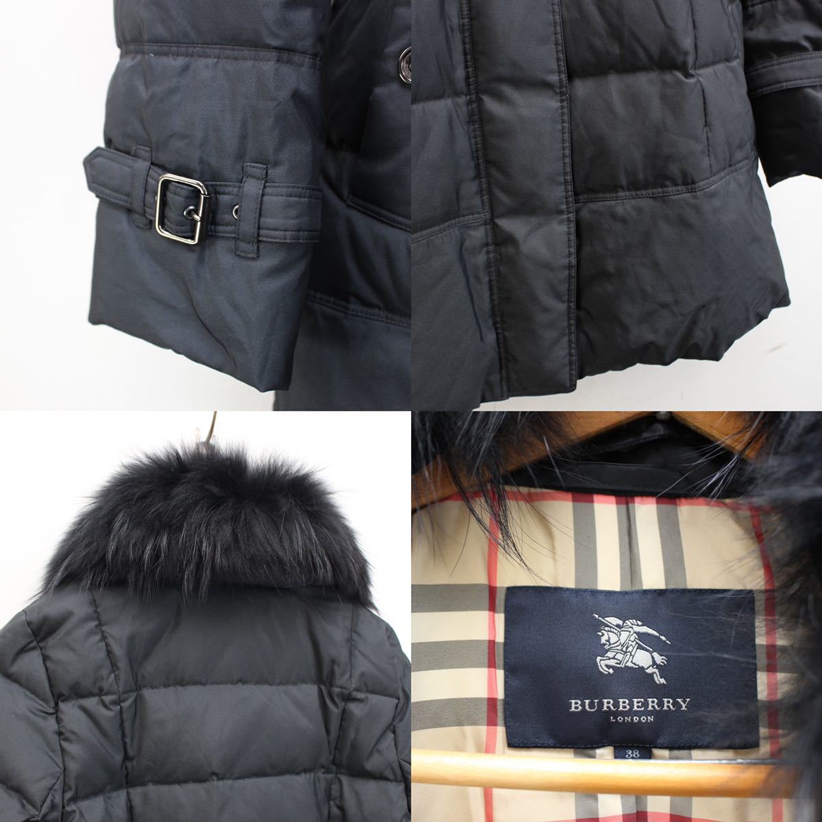 BURBERRY LONDON RACOON FUR BELTED DOWN COAT/バーバリーロンドン