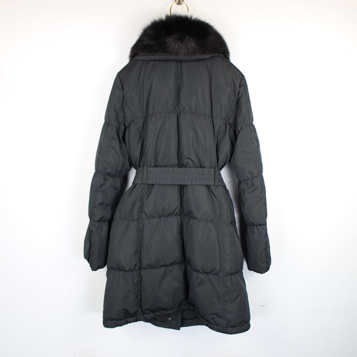 BURBERRY LONDON FUR BELTED LONG DOWN COAT/バーバリーロンドンファー付ベルテッドロングダウンコート