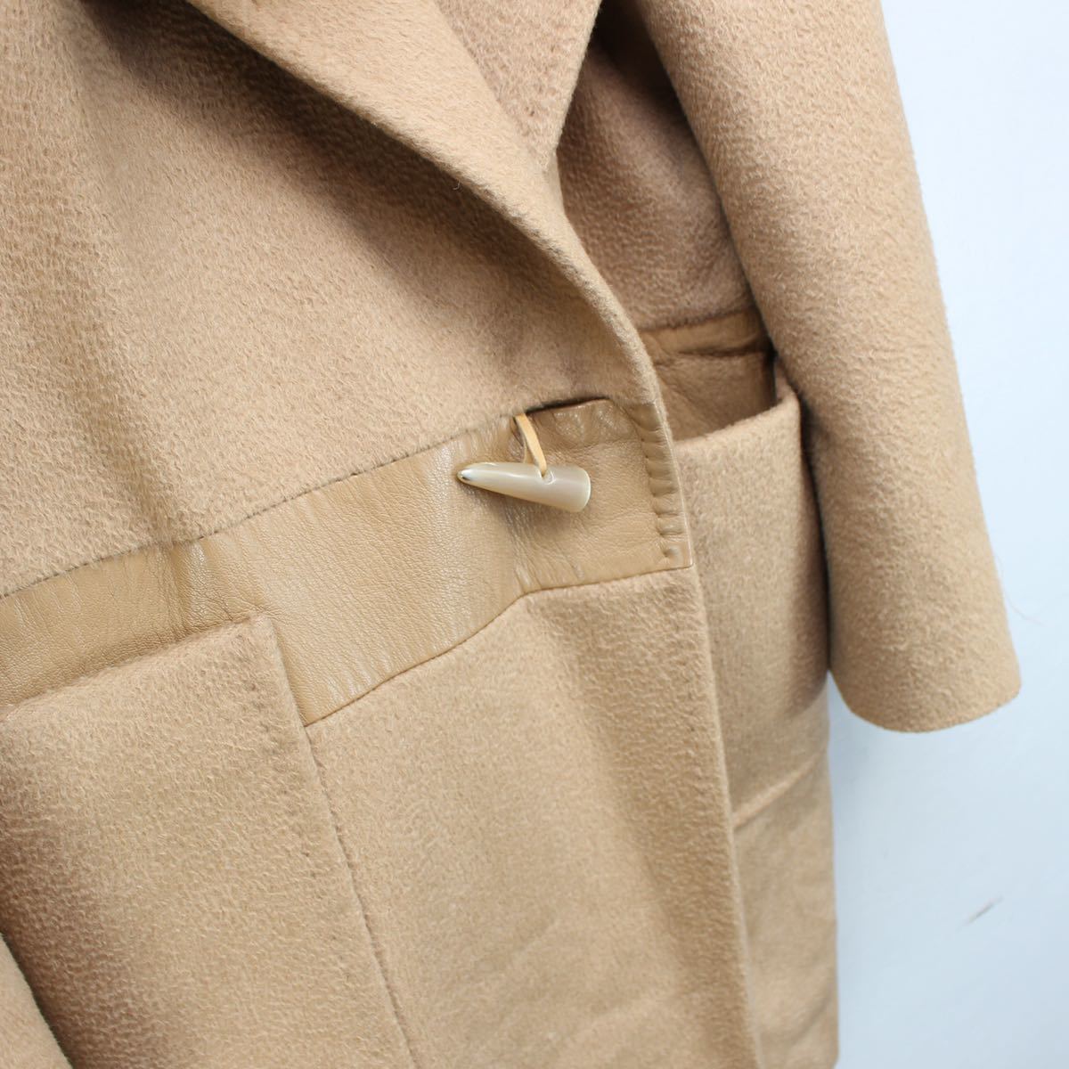 MAX MARA WHITE TAG CAMEL100% SHAWL COLLAR COAT MADE IN ITALY/マックスマーラキャメル100%ショールカラーコート