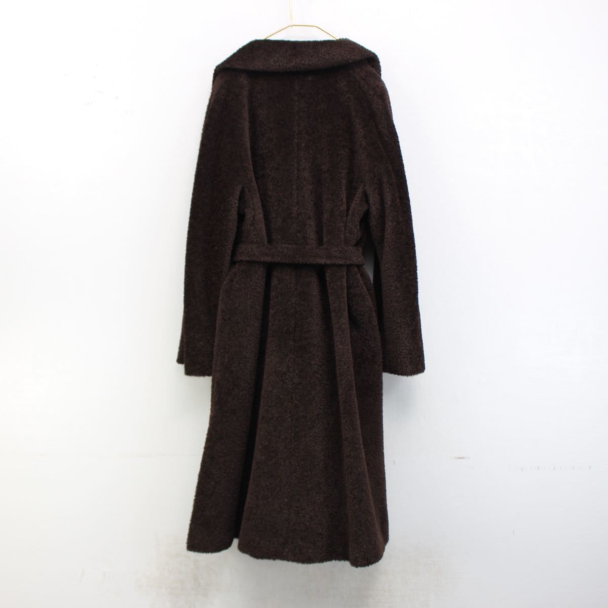 MAX MARA WHITE TAG ALPACA BREND BELTED OVER COAT MADE IN ITALY/マックスマーラ白タグアルパカ混ウールベルテッドオーバーコートり