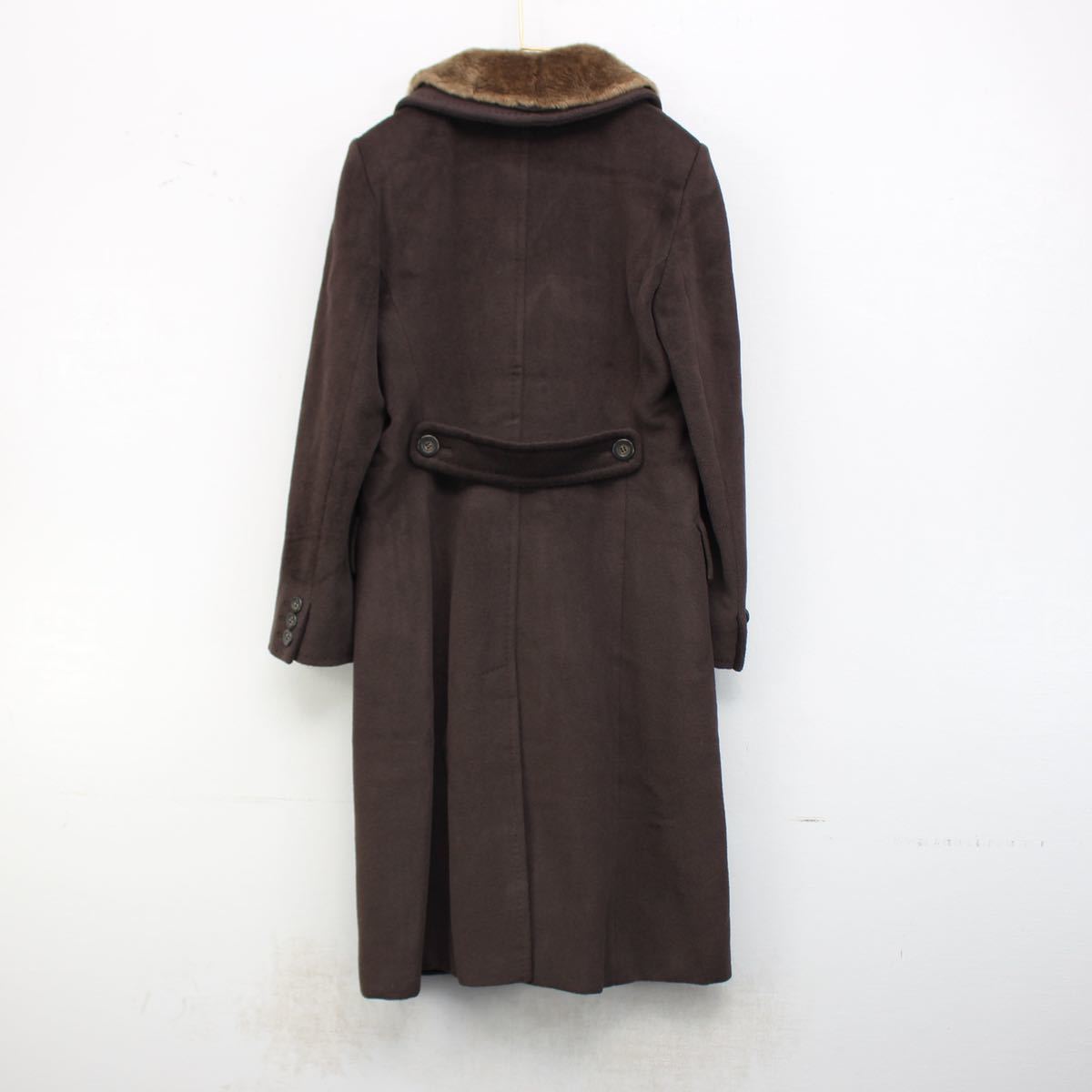 MAX MARA WHITE TAG CASHMERE BREND WOOL FUR CHESTERFIELD COAT