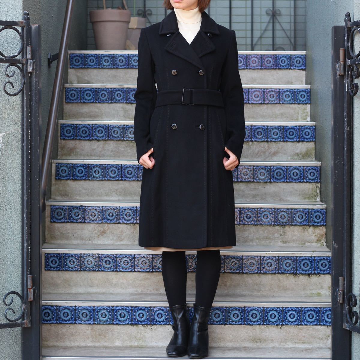 SPORTMAX MAX MARA WOOL BELTED COAT MADE IN ITALY/スポーツマックスマックスマーラウールベルテッドコート