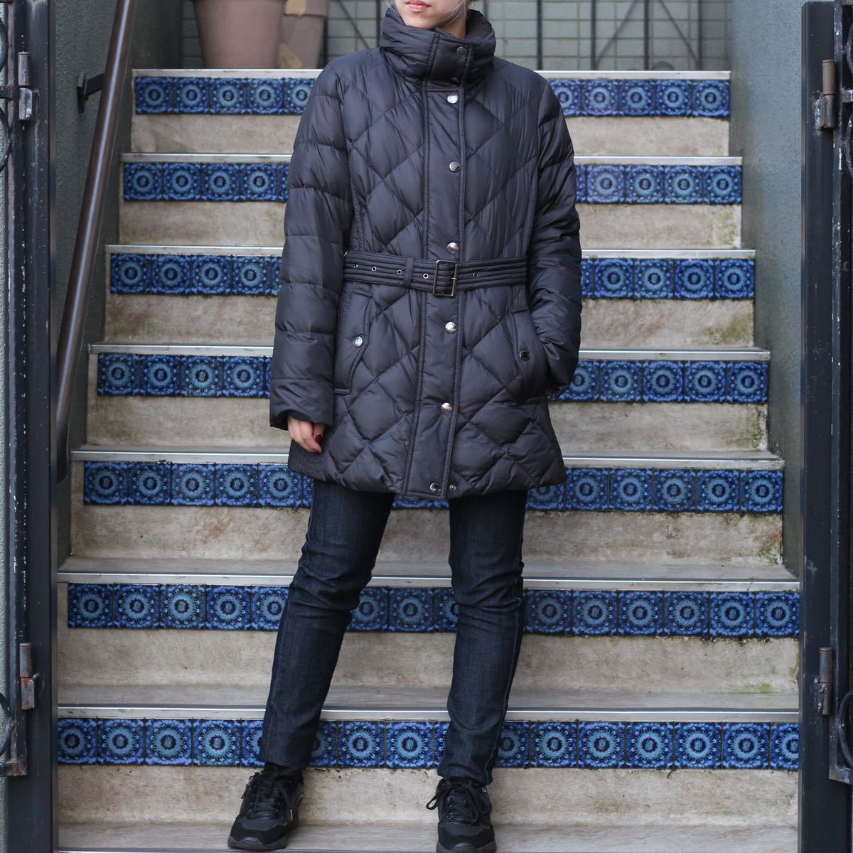 BURBERRY LONDON BELTED DOWN COAT/バーバリーロンドンベルテッド