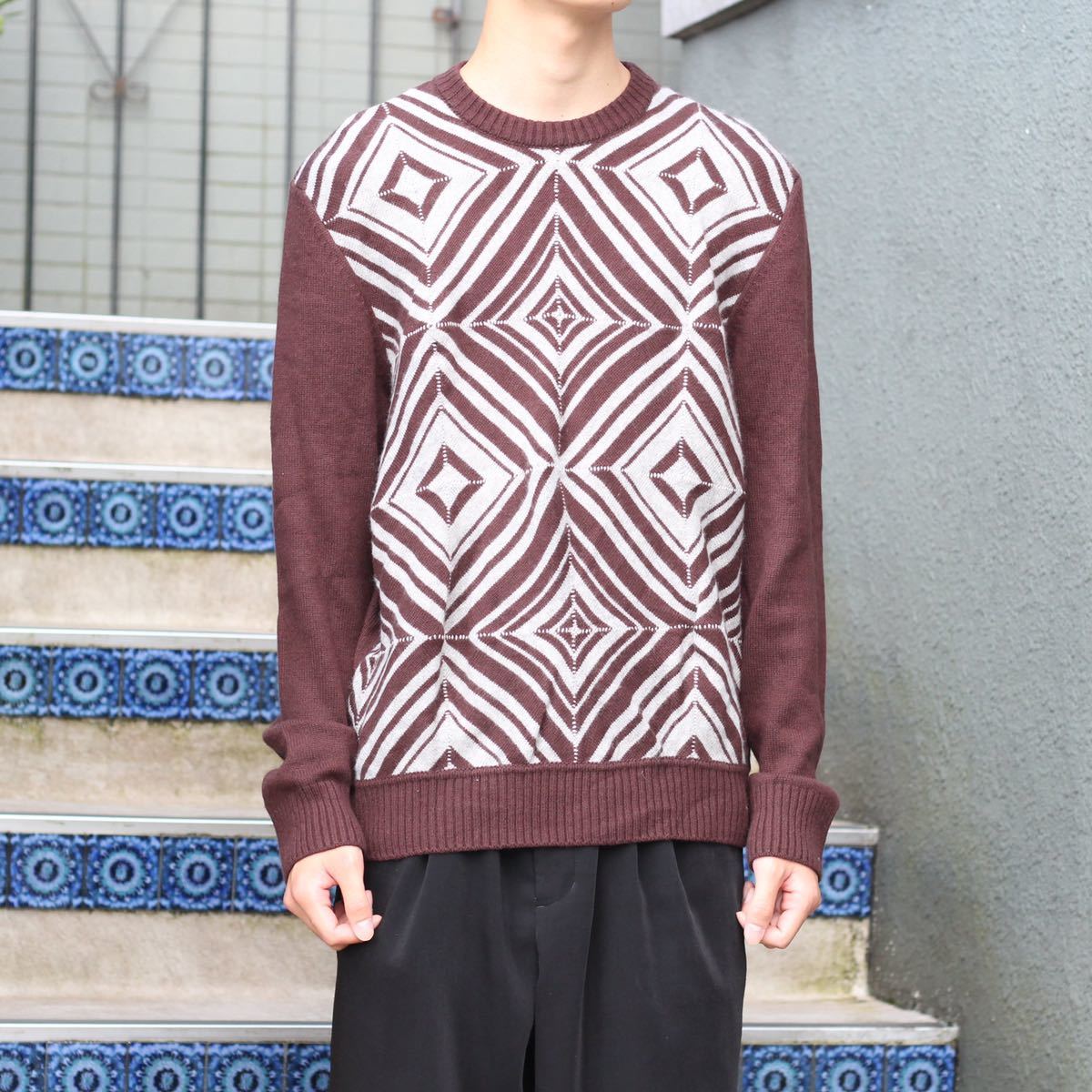 HERMES CASHMERE100% KNIT MADE IN ITALY/エルメスカシミヤ100%ニット