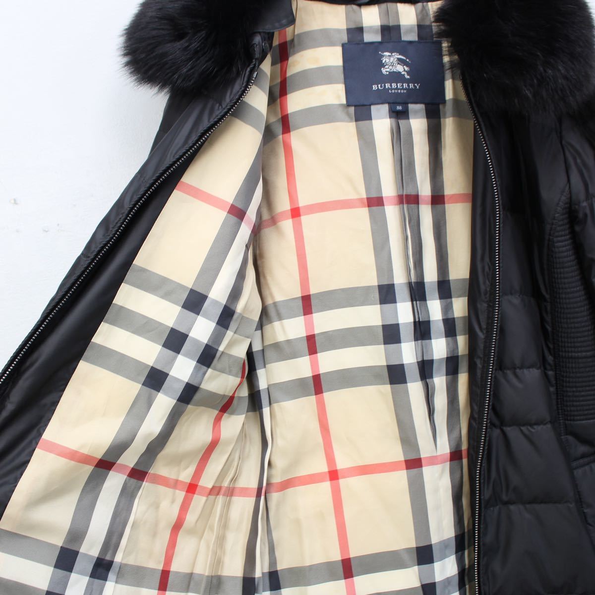 BURBERRY LONDON FUR DOWN COAT/バーバリーロンドンファー付ダウンコート