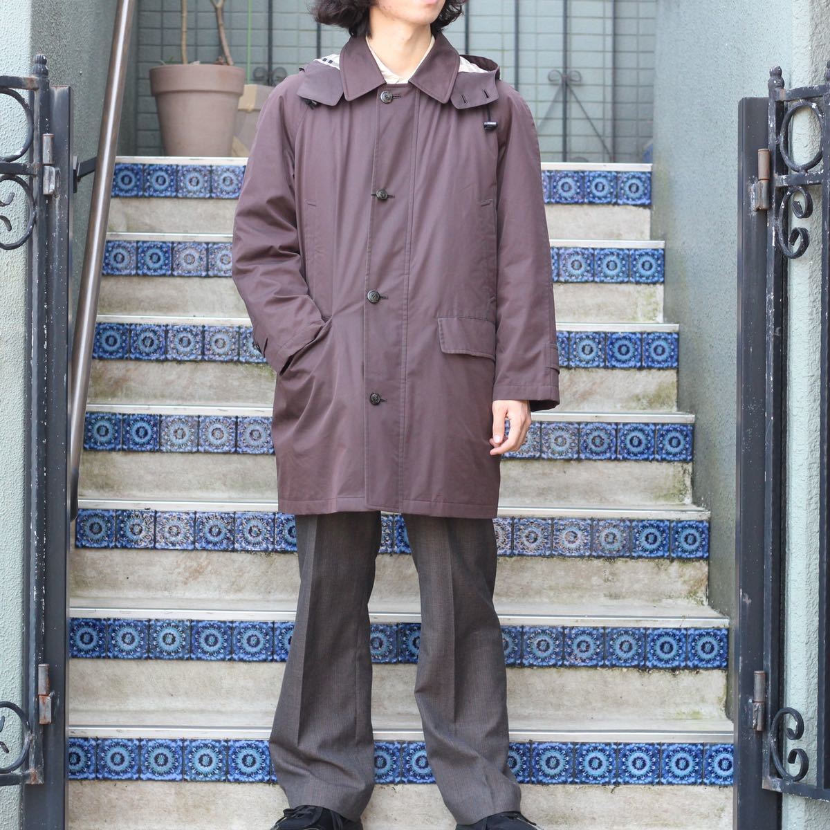 BURBERRY LONDON FOODED LINING DOWN COAT MADE IN JAPAN/バーバリーロンドンフーデッドライニングダウンコート_画像1