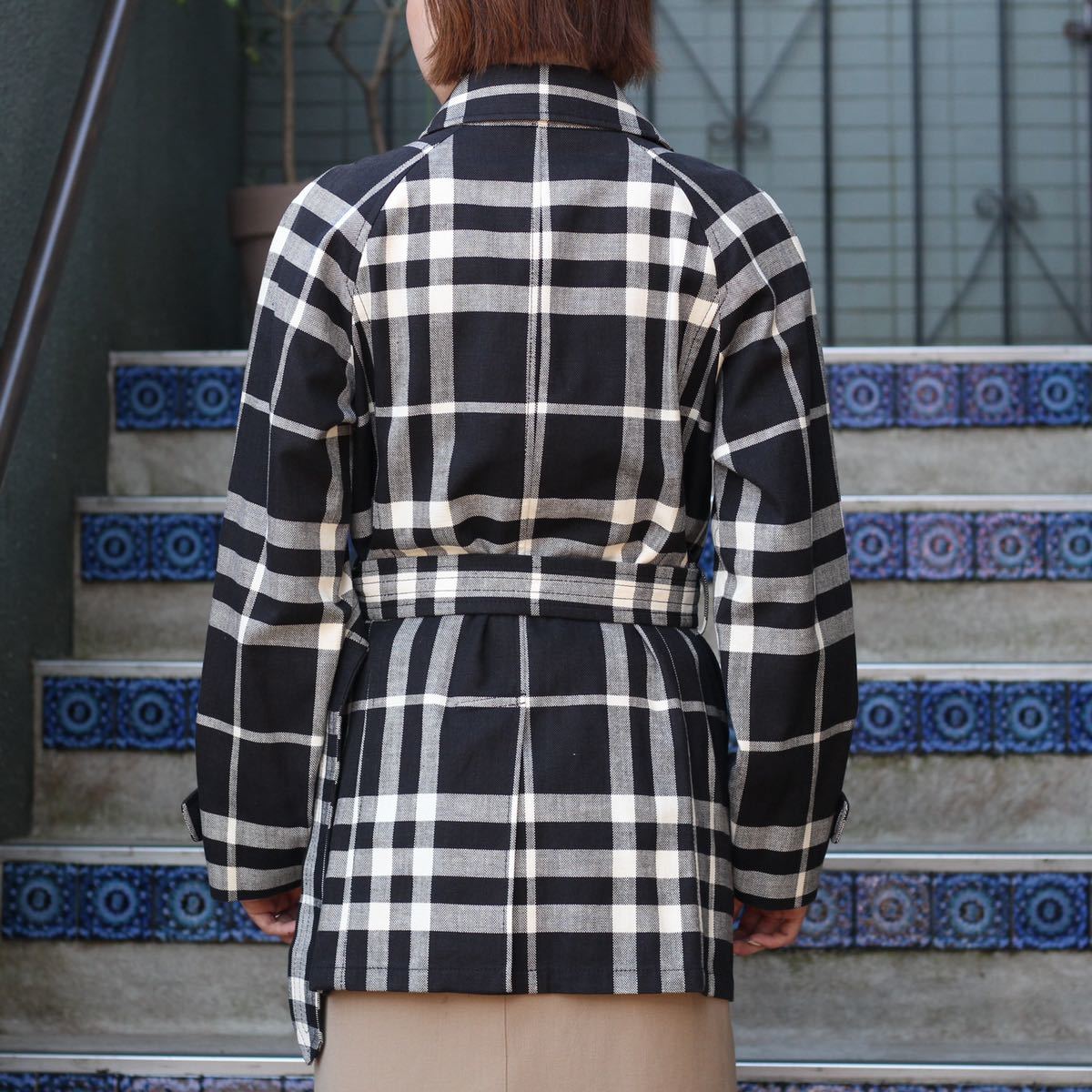 BURBERRY LONDON CHECK PATTERNED SINGLE TRENCH COAT/バーバリーロンドンチェック柄シングルトレンチコート