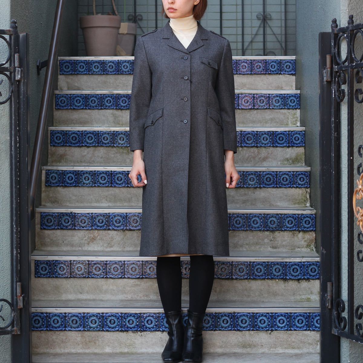 MIU MIU WOOL CHESTERFIELD COAT MADE IN ITALY/ミュウミュウウールチェスターフィールドコート