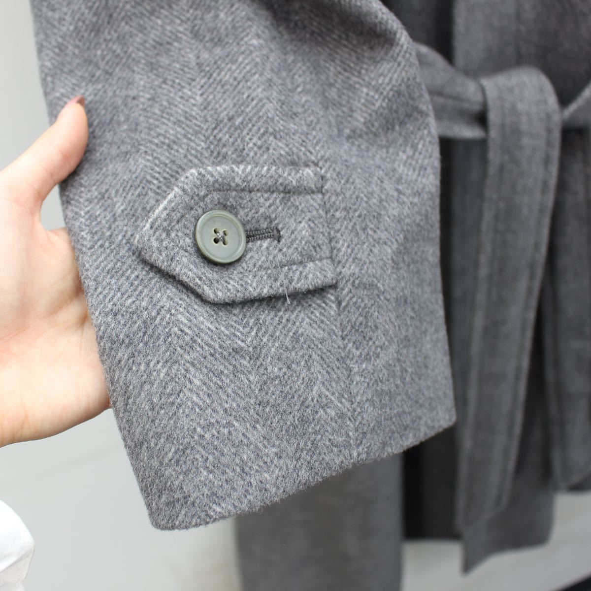 CORNELIANI CASHMERE BREND WOOL BELTED BALMACAAN COATコルネリアーニ