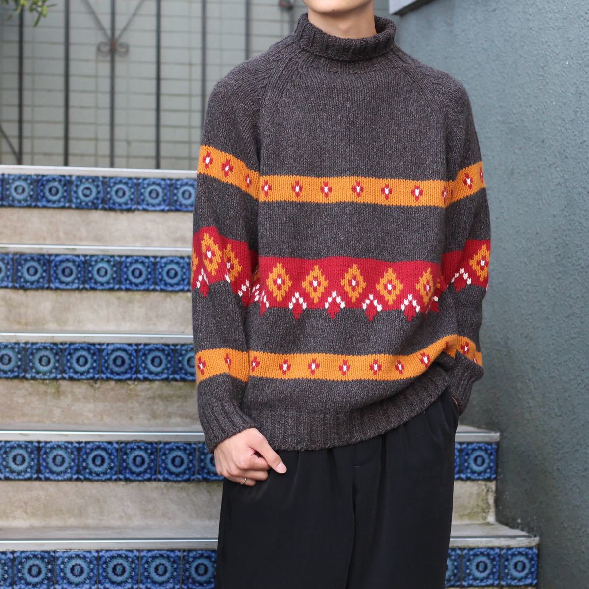 malo CASHMERE100% CHUNKY KNIT MADE IN ITALY/マーロカシミヤ100%チャンキーニット_画像1