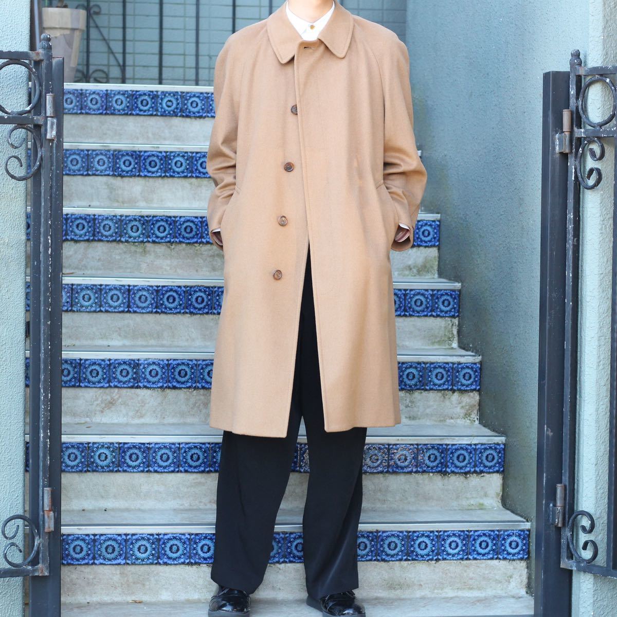 Aquascutum CASHMERE100% BALMACAAN COAT MADE IN ENGLAND/アクアスキュータムカシミヤ100%バルマカーンコート(ステンカラーコート)