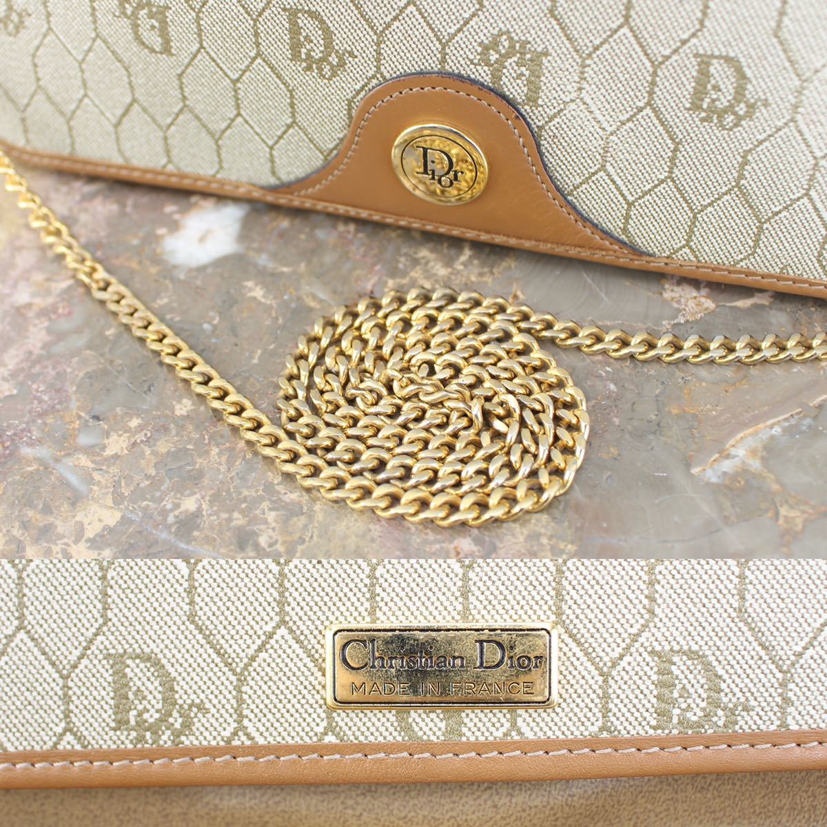 Christian Dior LOGO CHAIN SHOULDER BAG MADE IN FRANCE/クリスチャンディオールロゴチェーンショルダーバッグ