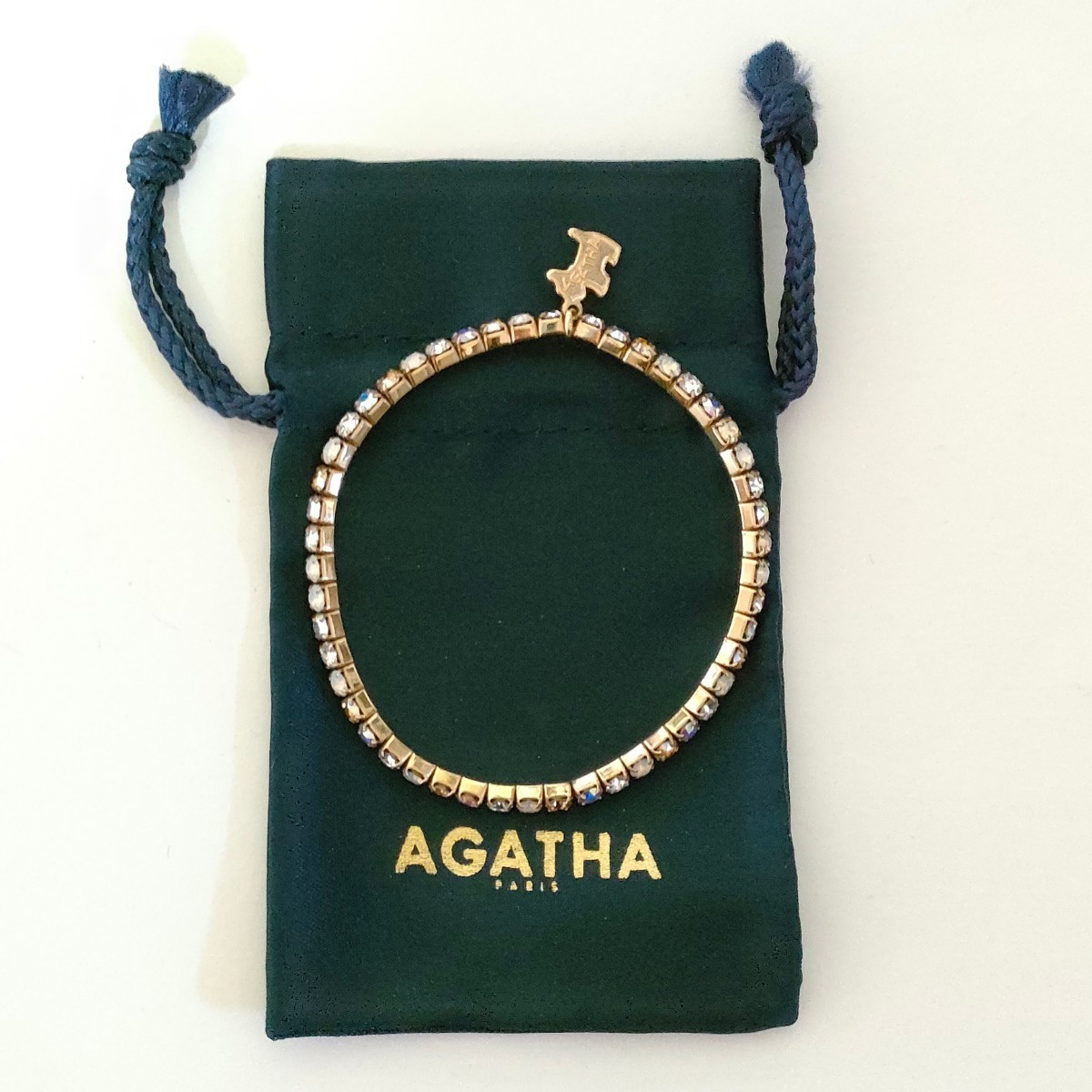 美品 アガタ AGATHA ブレスレット ゴールドカラー ライン 美品 アガタ AGATHA ブレスレット ゴールドカラー ライン