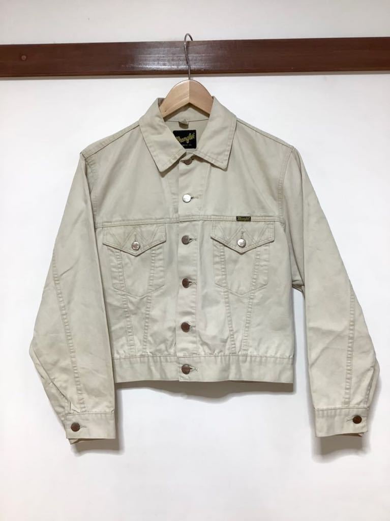 u1025 Wrangler Wrangler color denim jacket F beige lady's Tracker jacket made in Japan 