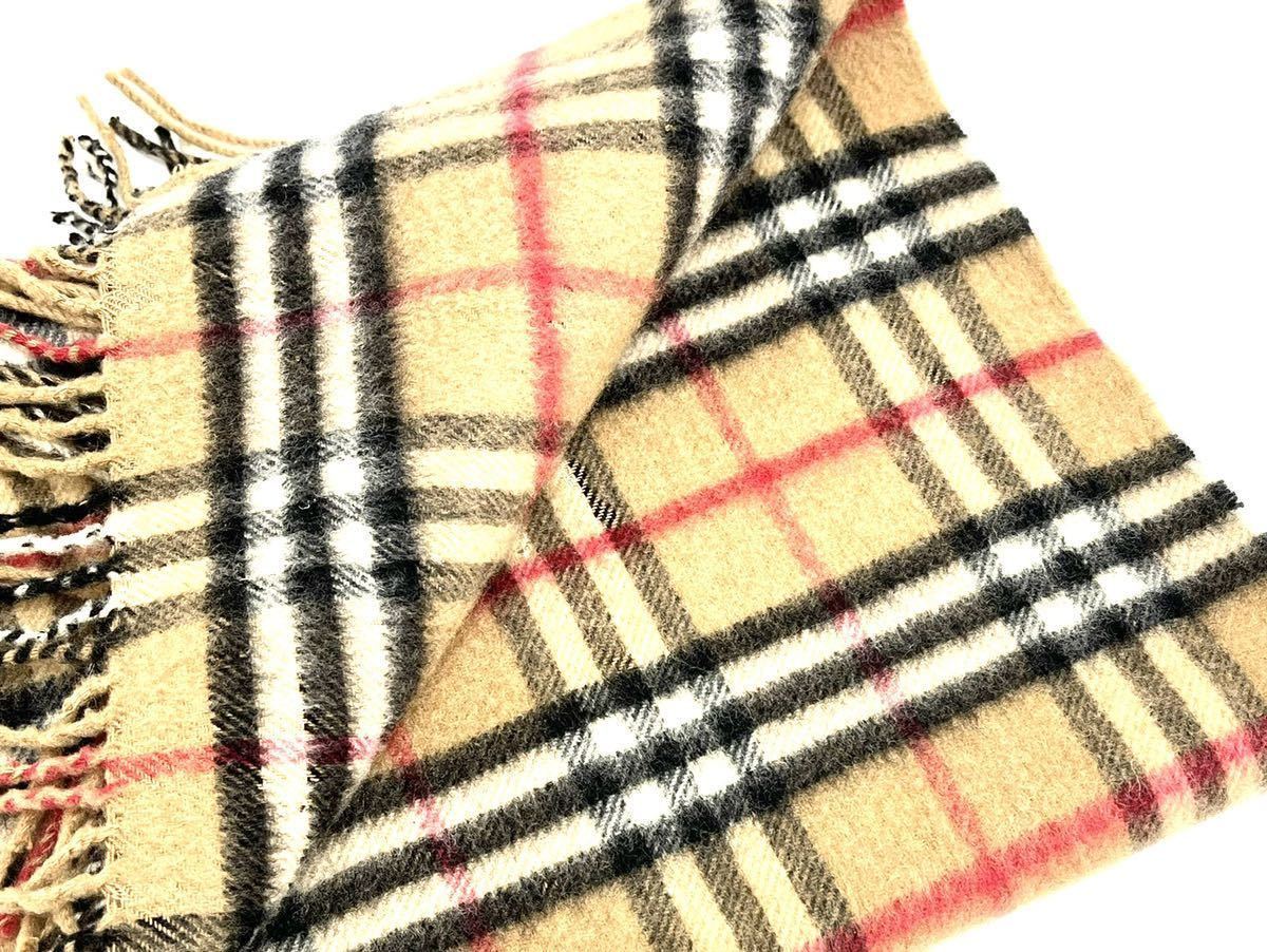 BURBERRY　バーバリー　マフラー　カシミア100％　キャメル　美品　チェックマフラー Burberrys _画像2