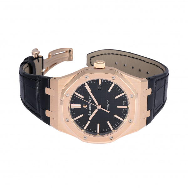 o-tema*pigeAUDEMARS PIGUET Royal дуб 15400OR.OO.D002CR.01 черный циферблат б/у наручные часы мужской 