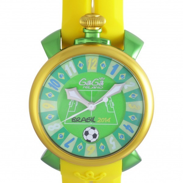 ガガミラノ GaGa MILANO マヌアーレ マヌアーレ48 2014年ブラジルワールドカップ 5070.3 グリーン文字盤 新品 腕時計 メンズ
