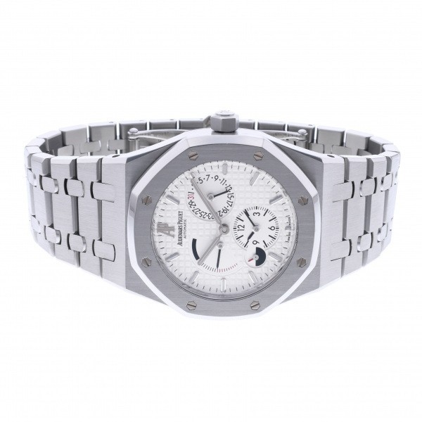 o-tema*pigeAUDEMARS PIGUET Royal дуб двойной время 26120ST.OO.1220ST.01 серебряный циферблат б/у наручные часы мужской 