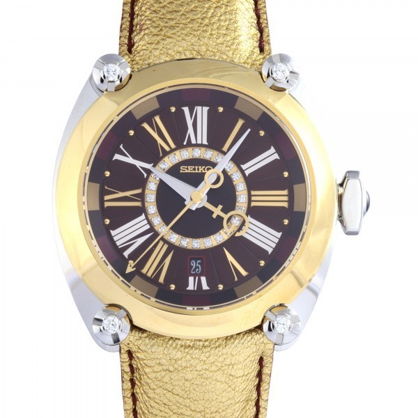 配送員設置 GMT ガランテ SEIKO セイコー リミテッド メンズ 腕時計 中古 ブラウン文字盤 SBLM006 世界限定100本 その他