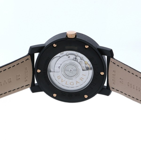 ブルガリ BVLGARI ブルガリブルガリ オートマティック カーボンゴールド ローマ BBP40BCGLD ブラック文字盤 新品 腕時計 メンズ_画像4