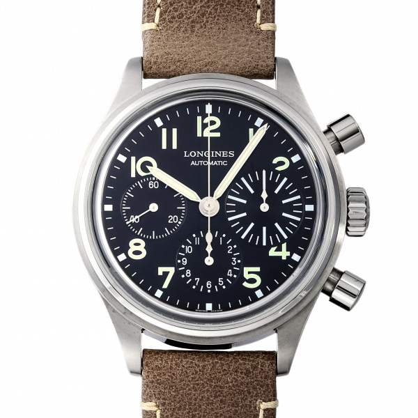 ロンジン LONGINES アヴィゲーション ブラック文字盤 メンズ 中古