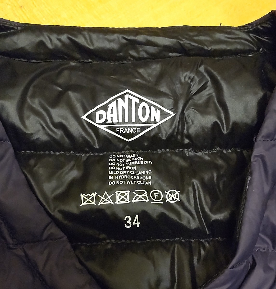 DANTON ダントン インナーダウン ロング ダウンジャケット ネイビー レディース 女性用 サイズ34
