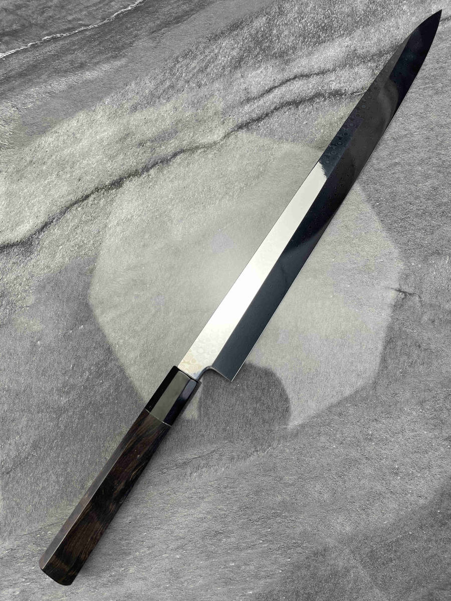 新品極上シャイニング ダマスカス 9寸 切付包丁 刺身包丁105層 黒檀