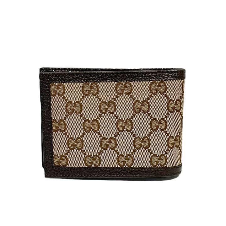 新品未使用 GUCCI グッチ 二つ折り財布 GGキャンバス プレゼント(二