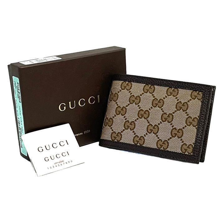 GUCCI グッチ キャンバス レザー ホースビット 長財布 財布 ラウンド 