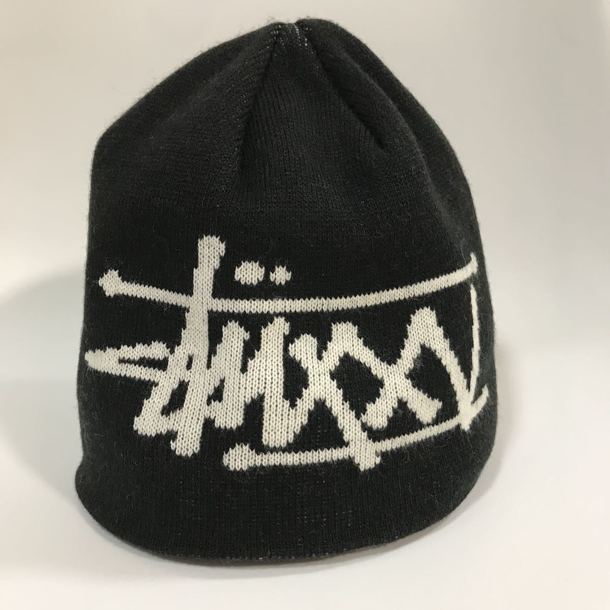 stussy old Jacquard Beanieステューシー ビッグ デカ ロゴ ジャガード