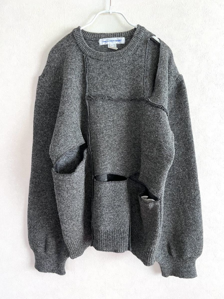 20AW コムデギャルソンシャツ カットアップ デザインニット サイズM