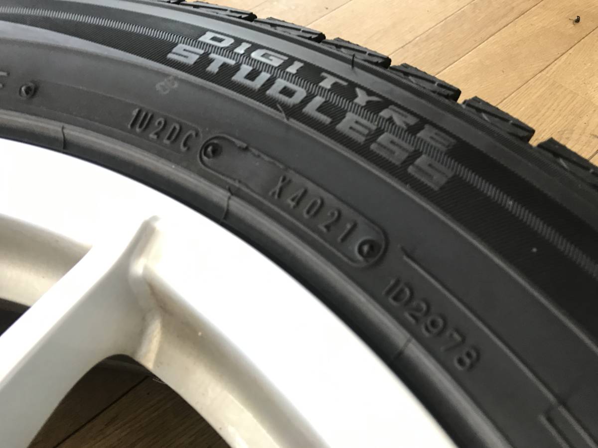 スタッドレス DUNLOP SJ8+ 235/60R18 21年製 112-5穴 8J+43 アルミホイールセット 4本 中古 本州送料無料 アウディ Q5_画像3