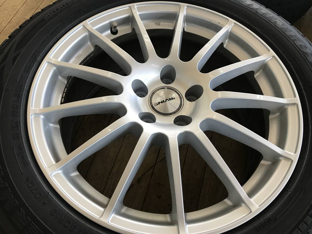 スタッドレス DUNLOP SJ8+ 235/60R18 21年製 112-5穴 8J+43 アルミホイールセット 4本 中古 本州送料無料 アウディ Q5_画像2