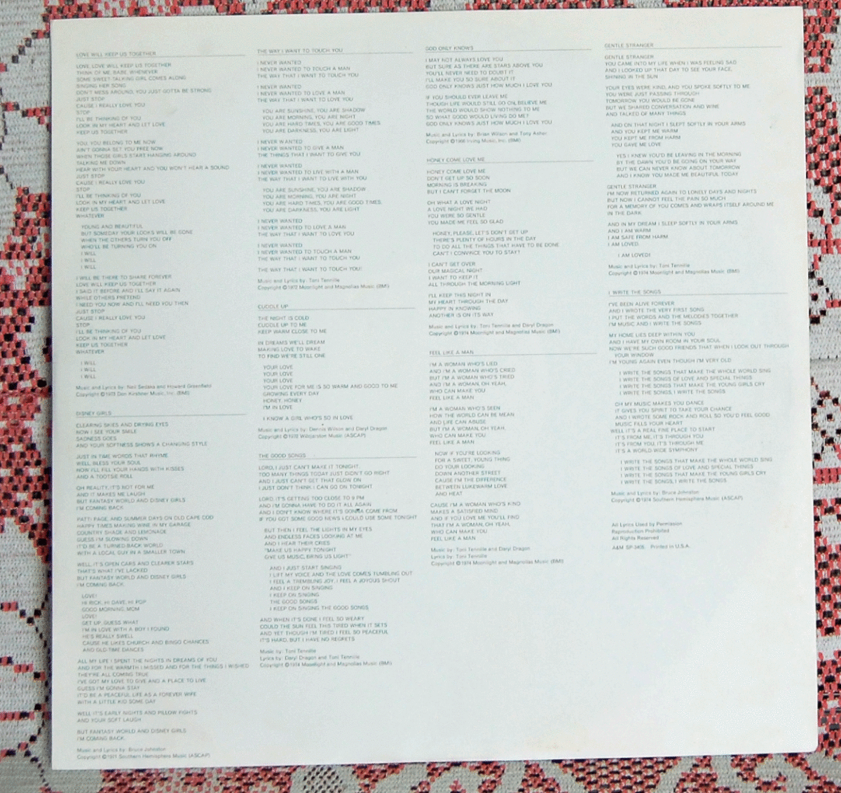 LP●THE CAPTAIN & TENNILLE～Love　Will Keep　Us Together_画像3