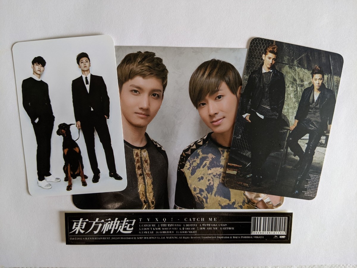 東方神起 韓国アルバム Catch Me 公式フォトカード1枚 おまけカード付き