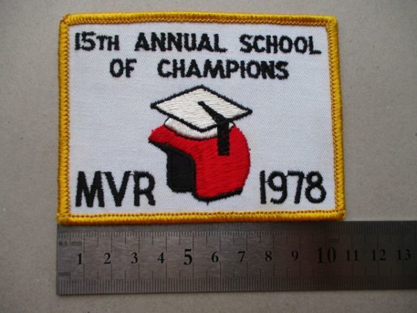 70s MVR 1978 15TH ANNUAL SCHOOL OF CHAMPIONSパッチ刺繍ワッペン/学生チャンピオン大学ヘルメットpatchesフットボールFOOTBALL V189_画像7